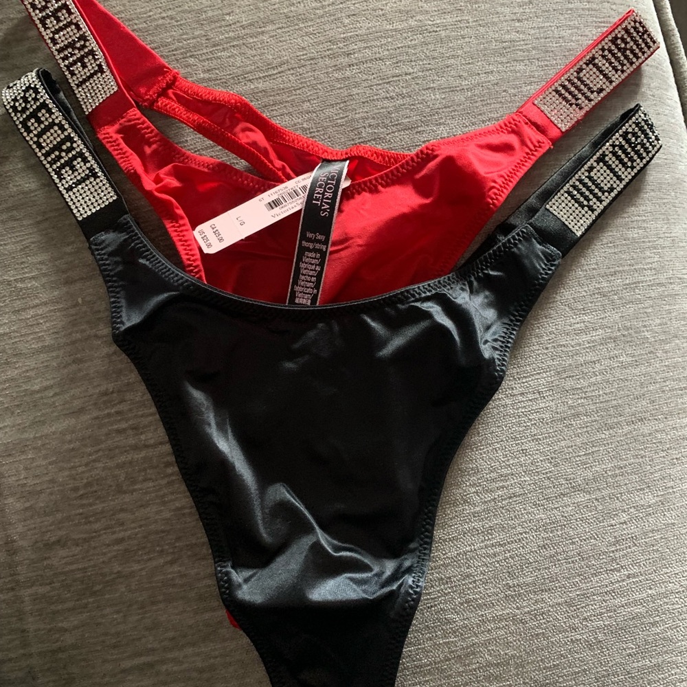 BNWT Set of 2 Victoria’s Secret Shine Strap Thongs